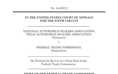 FTC Files Reply to NADA’s Lawsuit on CARS Act